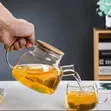 Borosilicate Glass Tea Pot with Wooden Lid - 3