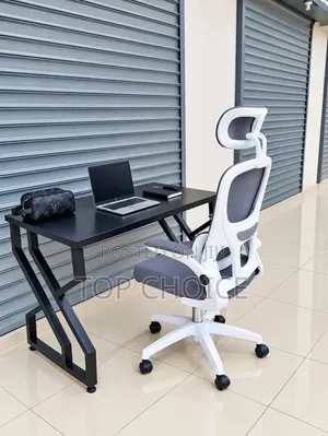 Ergonomic Office Chair with Computer Table