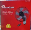 Ramtons 16-Inch 5-Blade Wall Fan with Timer (RM/676) - 2