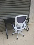 Modern Office Desk & Ergonomic Chair Set - Black/White - 1