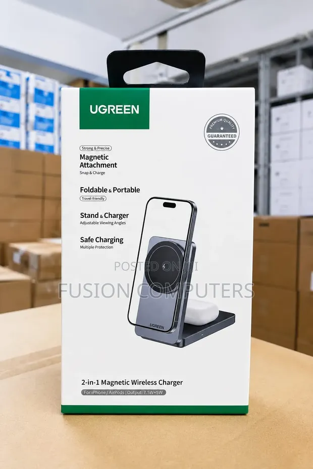 Ugreen W528 2-in-1 Magnetic Wireless Charger (15W Simu, 5W AirPods) - 1