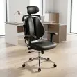 Kiti cha Ofisi cha Dual Backrest Lumbar Support - Fremu ya Aluminium - 4