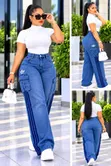 Heavy Denim 2pc Adidas Cargo Trouser na Free Size Pullneck Top - 1