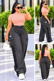 Heavy Denim 2pc Adidas Cargo Trouser na Free Size Pullneck Top - 3