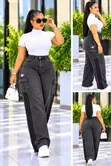 Heavy Denim 2pc Adidas Cargo Trouser na Free Size Pullneck Top - 5