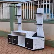 Modern TV Stand with Open Side Storage Shelves - 5