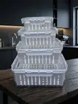 (4 Pcs Set) BPA-Free Clear PET Food Storage Containers with Drain Basket - 4