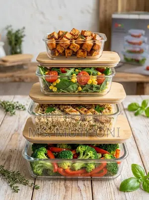 4 Premium Eco-Friendly Glass Containers with Airtight Bamboo Lids