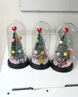 New Christmas Gift Tree in Glass Dome with LED Lights - 1