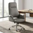 Gray Leather High-Back Office Chair - 3