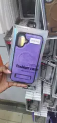 Purple PU Leather MagSafe Case with Kickstand for iPhone 16 Plus - 2