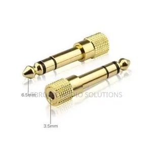 Adapta ya Plagi ya Sauti ya Mic ya 6.5mm hadi 3.5mm Iliyopakwa Dhahabu