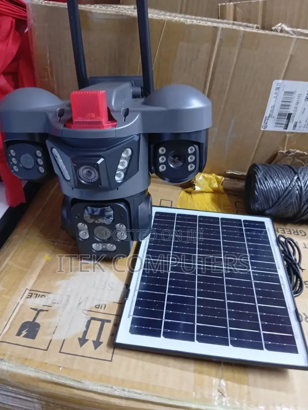 Triple Lens Solar CCTV Camera for Wide Area Surveillance - 1