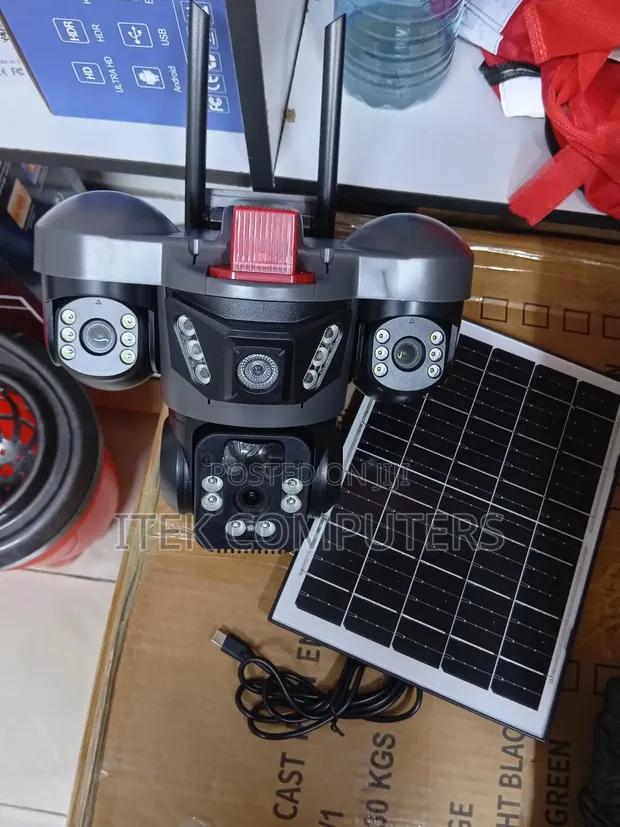 Smart Solar CCTV Camera - 4G, 3 Lenses - 1