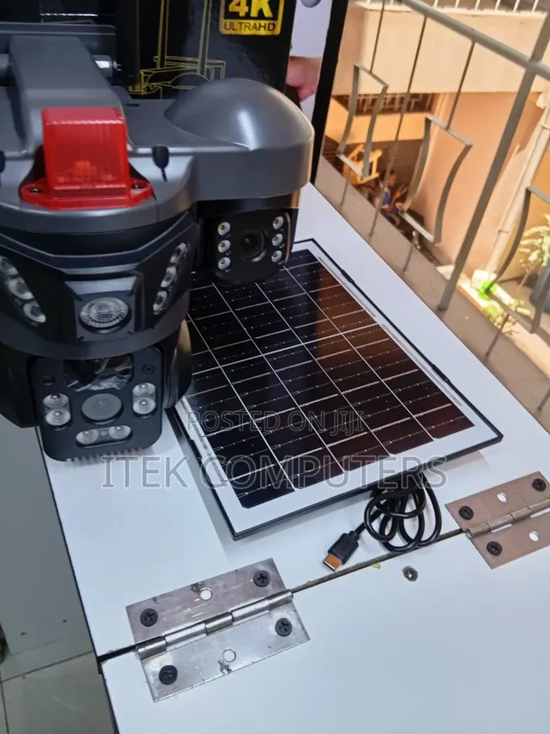 Solar Powered Triple Lens CCTV for Construction Site Security - 1