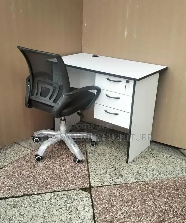 1-Meter Office Desk with Ergonomic Chair - 1