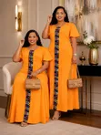 Women's African Print Maxi Dress - 4