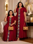 Women's African Print Maxi Dress - 5