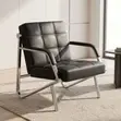 Sofa ya Executive ya Viti 5 kwa Mapokezi - Ngozi Nyeusi - 1