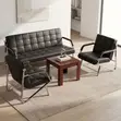 Sofa ya Executive ya Viti 5 kwa Mapokezi - Ngozi Nyeusi - 2