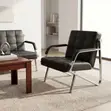 Sofa ya Executive ya Viti 5 kwa Mapokezi - Ngozi Nyeusi - 3