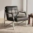 Sofa ya Executive ya Viti 5 kwa Mapokezi - Ngozi Nyeusi - 4