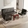 Sofa ya Executive ya Viti 5 kwa Mapokezi - Ngozi Nyeusi - 5