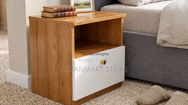 Sparrow Cabineti ya Kando ya Kitanda ya Kisasa Kahawia na Nyeupe - 1