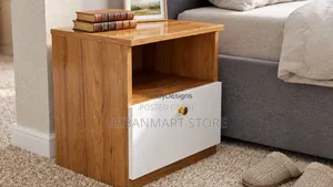 Sparrow Cabineti ya Kando ya Kitanda ya Kisasa Kahawia na Nyeupe