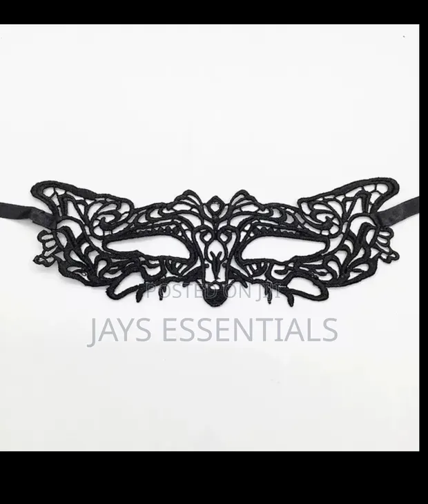 Maski ya Uso ya Lace Nyeusi ya Masquerade ya Halloween - 1