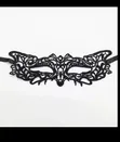 Maski ya Uso ya Lace Nyeusi ya Masquerade ya Halloween - 1