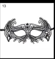 Maski ya Uso ya Lace Nyeusi ya Masquerade ya Halloween - 3