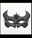 Maski ya Uso ya Lace Nyeusi ya Masquerade ya Halloween - 4