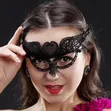 Maski ya Uso ya Lace Nyeusi ya Masquerade ya Halloween - 5