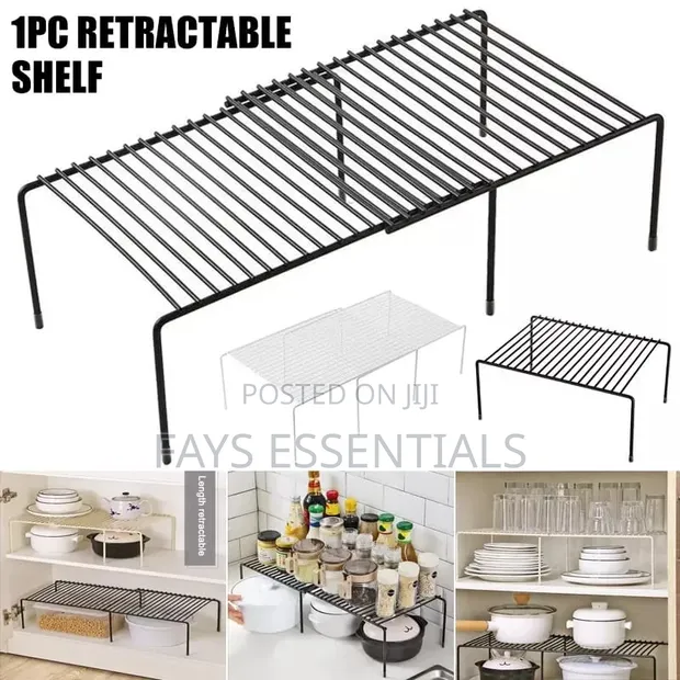 Expandable Shelf Raiser - White/Black - 1