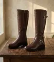 Side Zipper Knee-High Riding Boots - 1