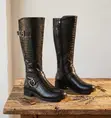 Side Zipper Knee-High Riding Boots - 2