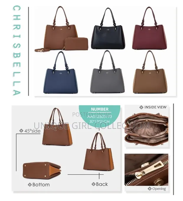 Premium Chrisbella Handbag with Matching Purse - Office & Casual - 1