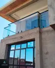 Glass Staircase Railing with Black Spigots & Handrail - 2