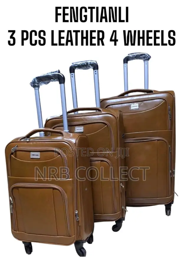 3-Piece Leather Suitcase Set - 1
