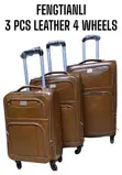 3-Piece Leather Suitcase Set - 1
