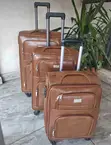 3-Piece Leather Suitcase Set - 2