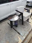 1 Seater Sofa and Round Stool - 2