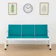 3-Link Padded Waiting Bench - Blue - 4