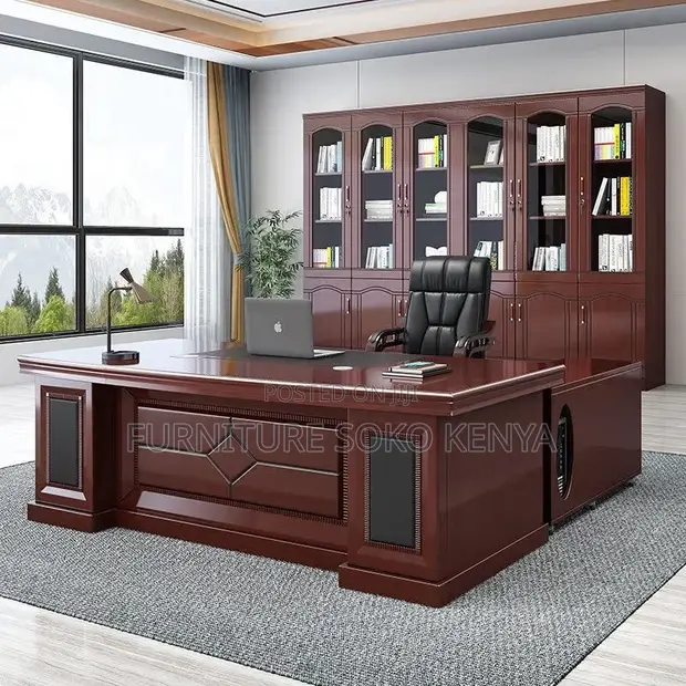 Executive Office Desk - Deep Mahogany Polish 1.8M - 1