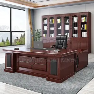Executive Office Desk - Deep Mahogany Polish 1.8M