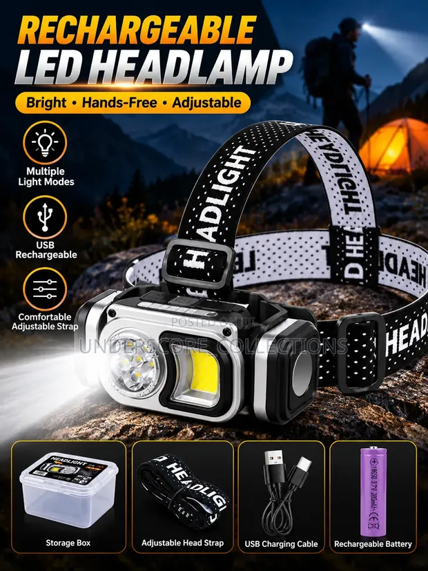 2-in-1 Motion Sensor Rechargeable Headlamp - 1
