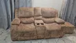 Brown Living Room Sofas with Storage and Cup Holders - 1