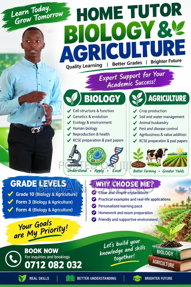 Professional Home Tutor: Biology & Agriculture (KCSE/Senior School) - 1