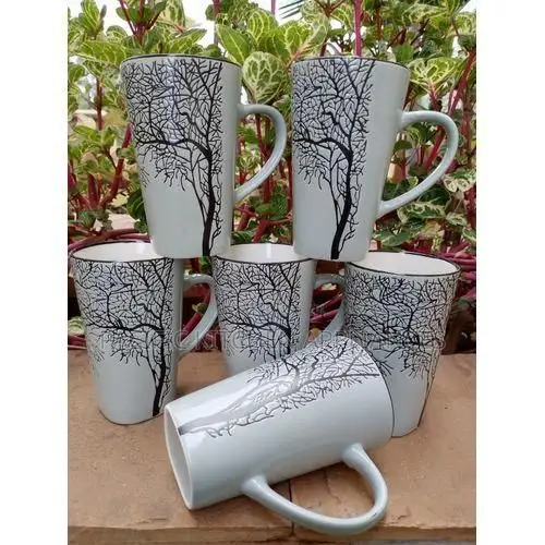 Ceramic Tall Mugs - Set of 6 - 1